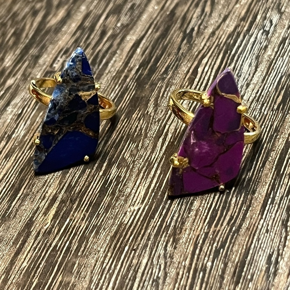Purple Turquoise Gold Ring - Picture 2 of 5